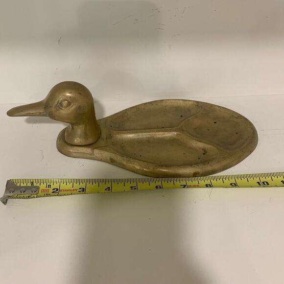 Vintage Brass Duck Trinket Tray Valet Dresser MCM Decor - Picture 4 of 5